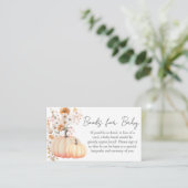Pumpkin Wildflower Baby shower Boeken voor Baby Informatiekaartje (Staand voorkant)