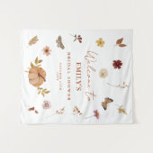 Pumpkin Wildflower Boho Vrijgezellenfeest Welkomst Wandkleed (Voorkant (horizontaal))