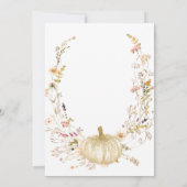 Pumpkin Wildflower Waterverf Baby Uitnodiging (Achterkant)