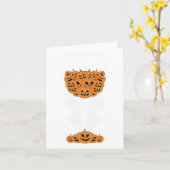 Pumpkin Wine Gl Spider Webkostuum Easy Halloween Kaart (Gele Bloem)