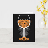 Pumpkin Wine Gl Spider Webkostuum Easy Halloween Kaart (Gele Bloem)