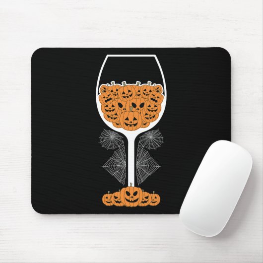 Pumpkin Wine Gl Spider Webkostuum Easy Halloween Muismat (Met muis)