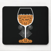 Pumpkin Wine Gl Spider Webkostuum Easy Halloween Muismat (Voorkant)