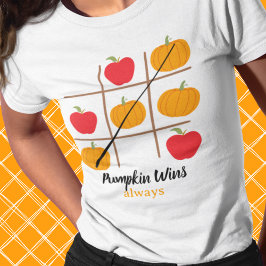 Pumpkin wint altijd pompoen vs. appel T-shirt