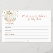 Pumpkin Wishes en Advies Baby shower Game Flyer (Voorkant)