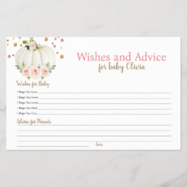 Pumpkin Wishes en Advies Baby shower Game Flyer