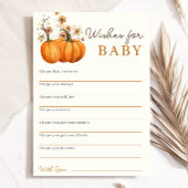 Pumpkin Wishes voor Baby Baby shower Advies Kaart