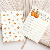 Pumpkin Wishes voor Baby Baby shower Advies Kaart
