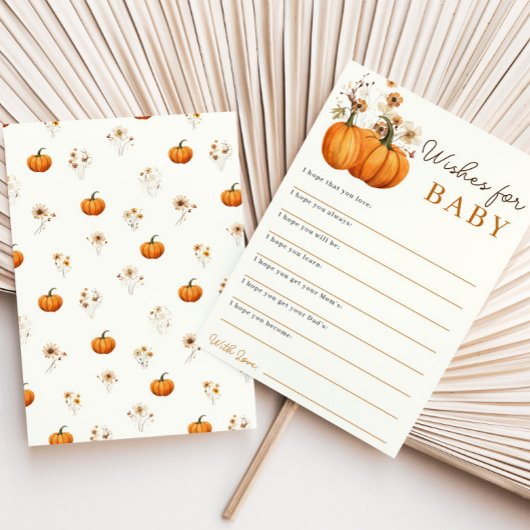 Pumpkin Wishes voor Baby Baby shower Advies Kaart
