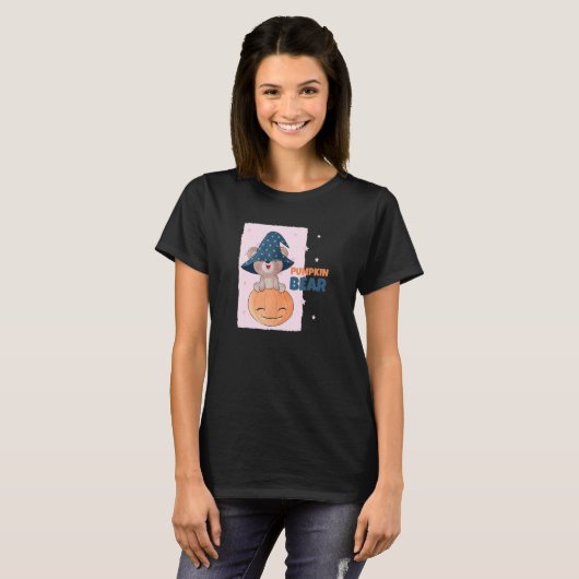 Pumpkin Witch Bear T-shirt (Voorkant volledig)