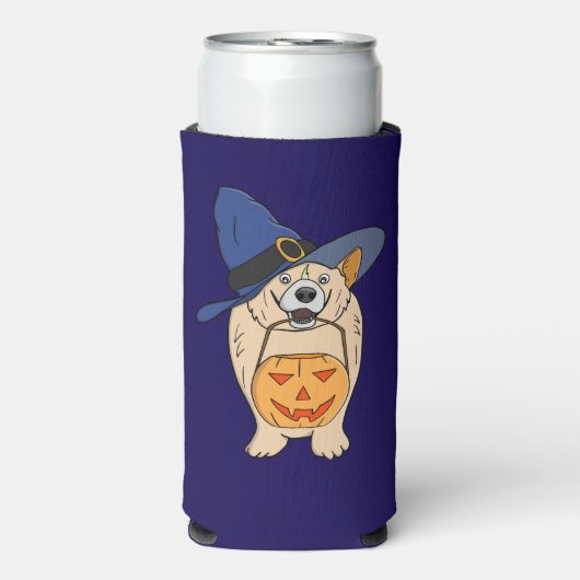 Pumpkin Witch Dog Seltzer Blikjeskoeler (Seltzer Voorkant)