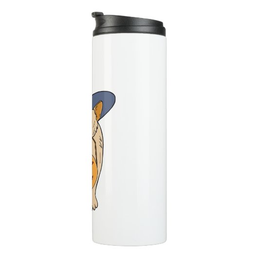 Pumpkin Witch Dog Thermosbeker (Geroteerd rechts)