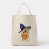 Pumpkin Witch Dog Tote Bag (Achterkant)