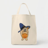 Pumpkin Witch Dog Tote Bag (Voorkant)