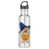 Pumpkin Witch Dog Waterfles (Voorkant)