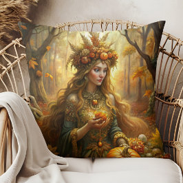 Pumpkin Witch Fairy – Gezellige Herfst Witchcore Kussen