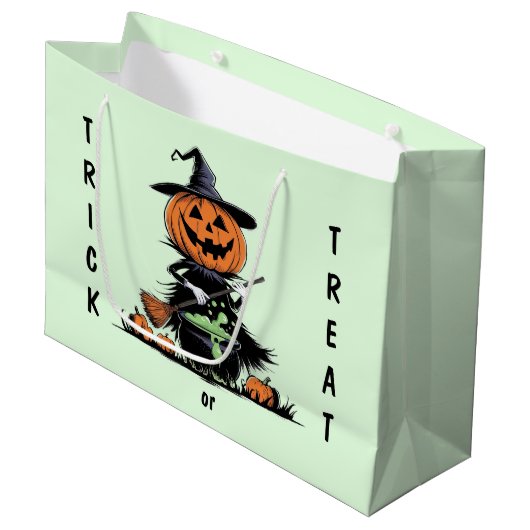 Pumpkin Witch Groot Cadeauzakje (Voorkant Gekanteld)