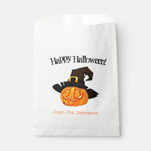 Pumpkin Witch Halloween Paper Party Favor Bag Bedankzakje
