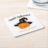 Pumpkin Witch Halloween Party Paper Drink Coasters Kartonnen Onderzetters (Schuin)