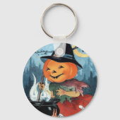 Pumpkin Witch  Halloween Sleutelhanger (Voorkant)