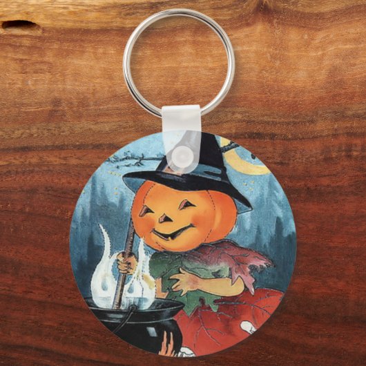 Pumpkin Witch  Halloween Sleutelhanger (Voorkant)