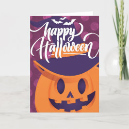 Pumpkin Witch Happy Halloween Kaart