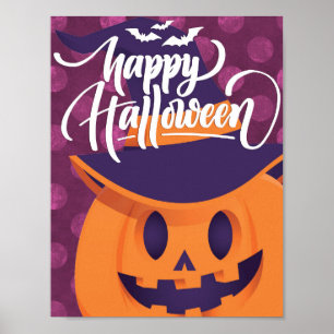 Pumpkin Witch Happy Halloween Poster