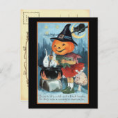  Pumpkin Witch Invitation Briefkaart (Voorkant / Achterkant)