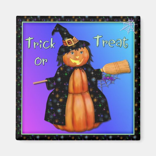 Pumpkin Witch Magneet (Voorkant)
