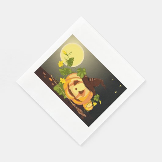 Pumpkin Witch Paper Napkins Servet (Hoek)