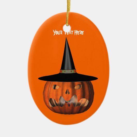 Pumpkin Witch Pet Halloween Ornament (Voorkant)