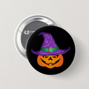 Pumpkin Witch Ronde Button 5,7 Cm