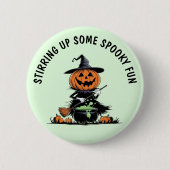 Pumpkin Witch Ronde Button 5,7 Cm (Voorkant)