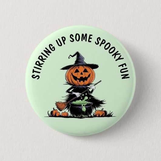 Pumpkin Witch Ronde Button 5,7 Cm (Voorkant)