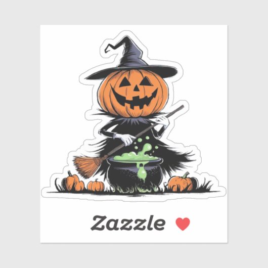 Pumpkin Witch Sticker (Vel)