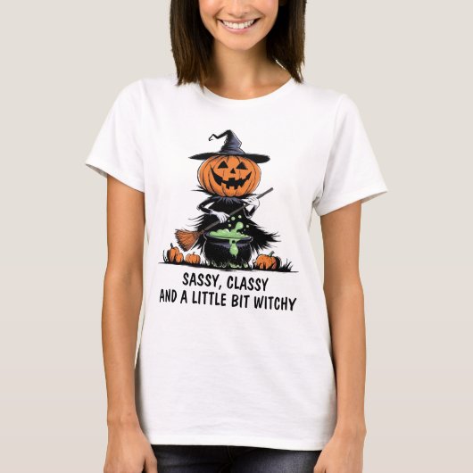 Pumpkin Witch T-shirt (Voorkant)