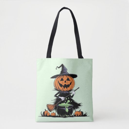 Pumpkin Witch Tote Bag (Voorkant)