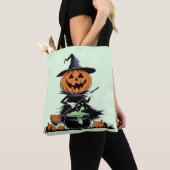 Pumpkin Witch Tote Bag (Dichtbij)