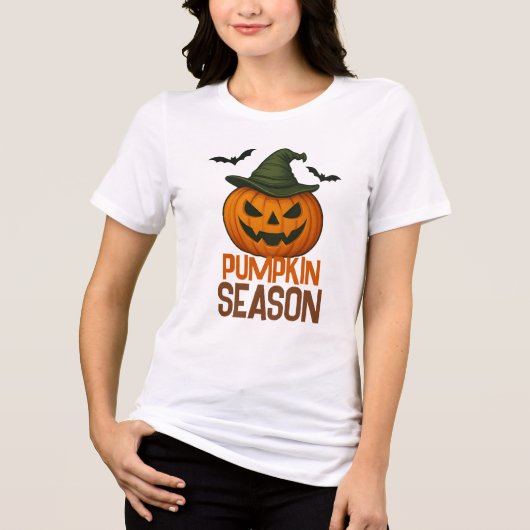 Pumpkin Witch Tri-Blend Shirt (Voorkant)