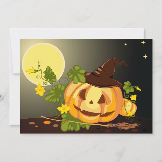Pumpkin Witch-uitnodigingen Kaart (Voorkant)