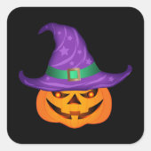 Pumpkin Witch Vierkante Sticker (Voorkant)