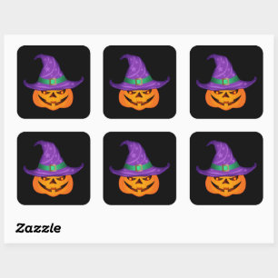 Pumpkin Witch Vierkante Sticker