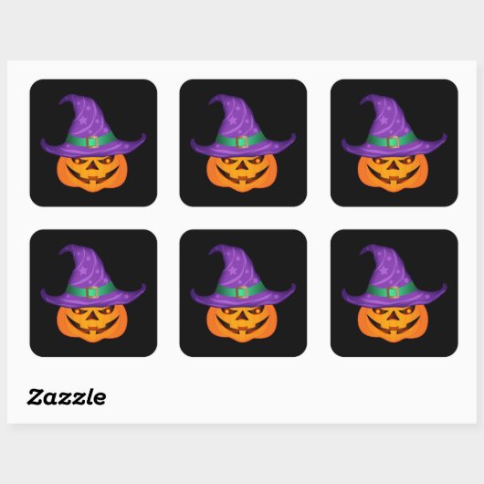 Pumpkin Witch Vierkante Sticker (Vel)