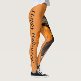 Pumpkin Witch Warlock Halloween Dance Fancy eng Leggings