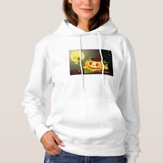 Pumpkin Witch Womens Hoodie (Voorkant)