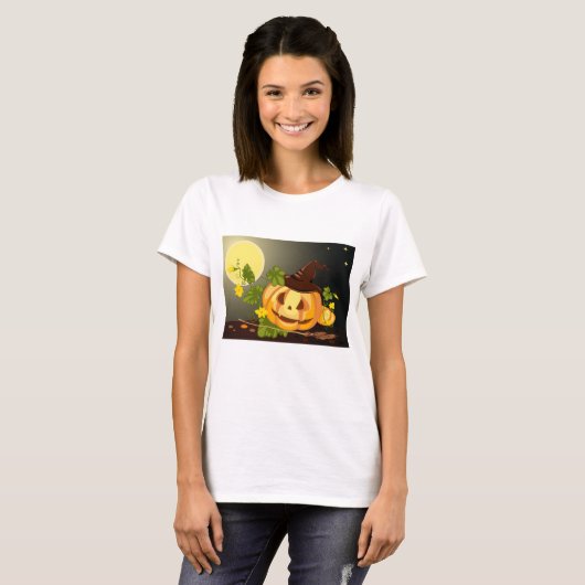 Pumpkin Witch Womens T-Shirt (Voorkant volledig)