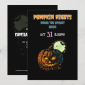 Pumpkin with Full Moon & Halloween Kaart (Voorkant / Achterkant)
