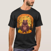 Pumpkin With Funny Halloween Costume Grizzly Bear T-shirt (Voorkant)