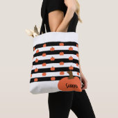 Pumpkin with White & Black Stripes - Personalized  Tote Bag (Dichtbij)