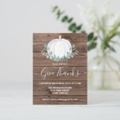 Pumpkin Wood Thanksgiving Briefkaart Uitnodiging (Staand voorkant)